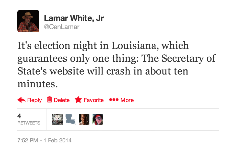 Chronic Failures of Louisiana Secretary of State’s Website Raise Serious Questions About the ...
